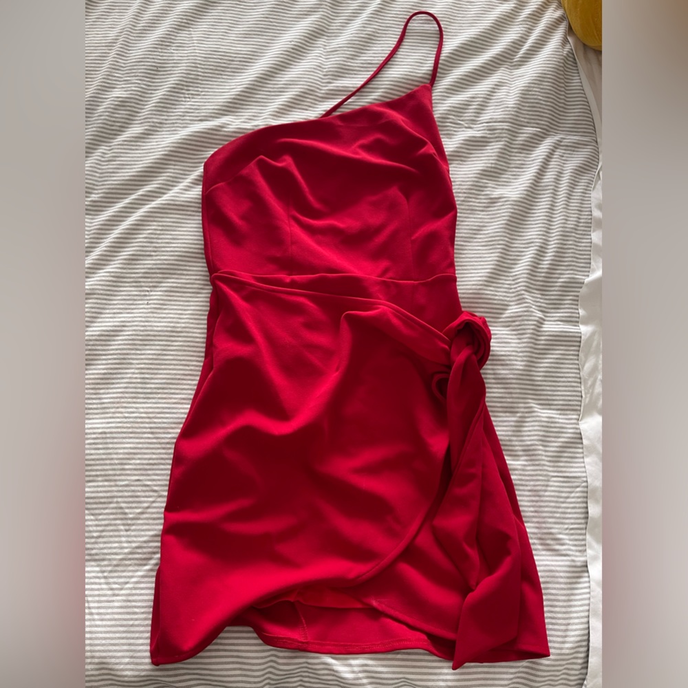 Red mini dress